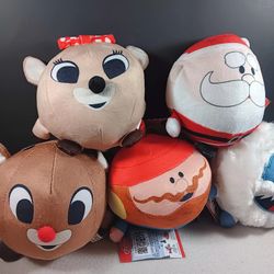 Set Of 5 Rudolph the Red-Nosed Reindeer Plush Toys 5.5" Rare NWT 2025