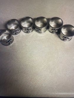 Set of 6 Fleur De Lis Napkin Rings