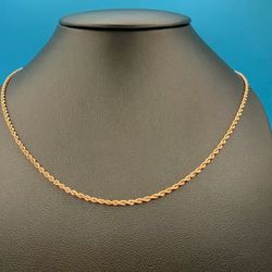 14K Rose Gold Rope Chain Necklace