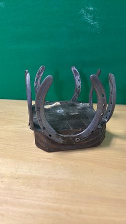 Rustic Horseshoe Stand - Handmade Western Wine Holder / Paper Towel Rack