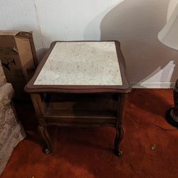 Antique Marble End Table