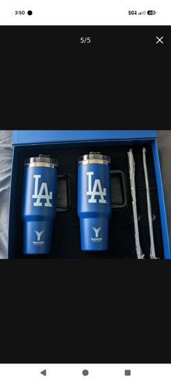 Dodgers cups, hats, blanket, jacket and hoodie