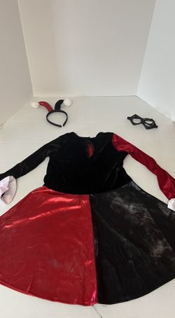 Harley Quinn Halloween Costume Dress With Headband And Face Mask Approx. 8-10 Youth
