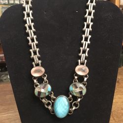 Stephen Dweck sterling silver Motorcycle Bike Chain pearl Stone