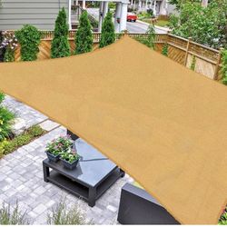 Aster Outdoor HDPE Sun Shade Sail 10x13 Feet Sand Color New