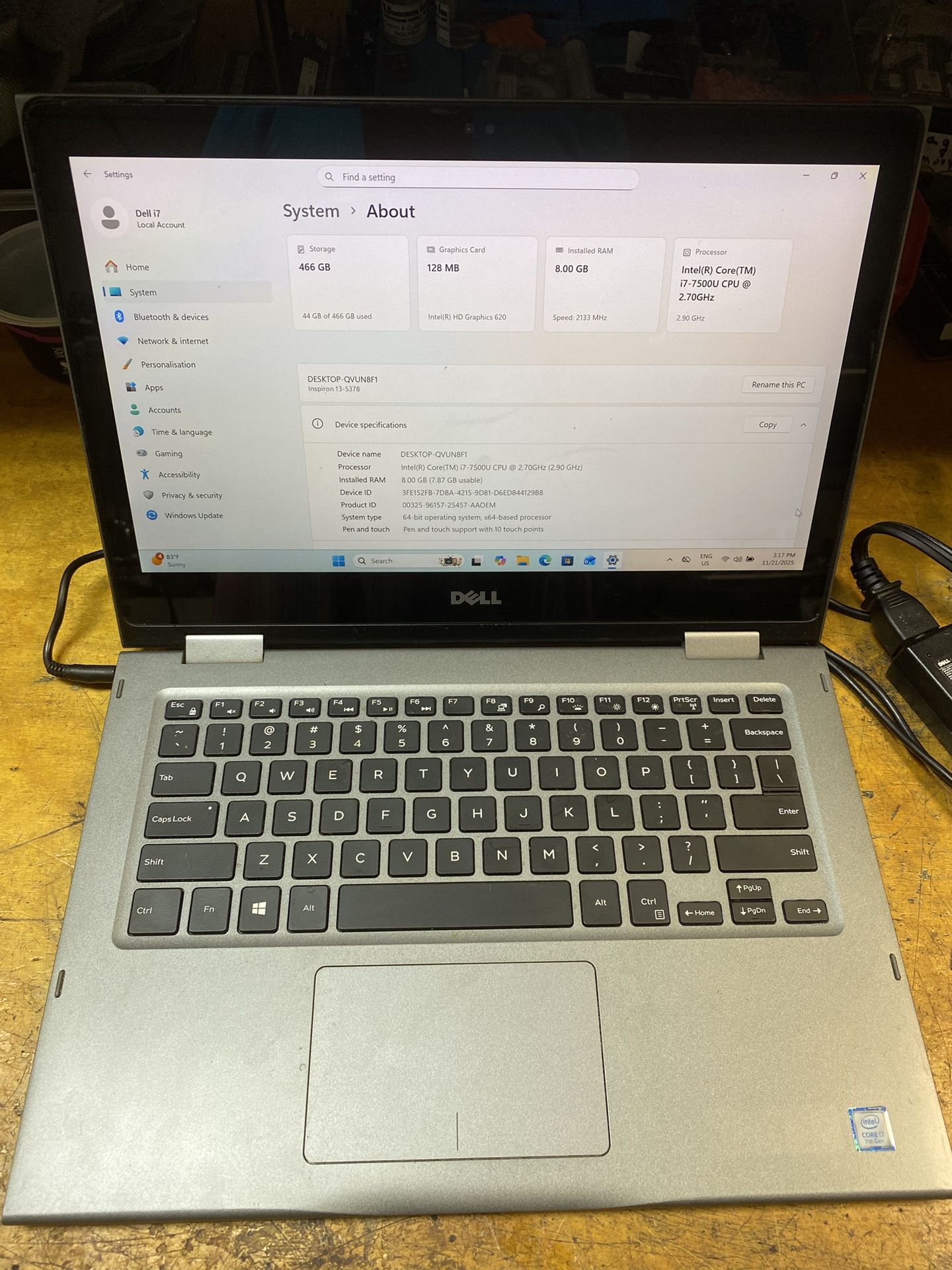 Dell Inspiron 11-3147 2in 1 11.6” Touch Pentium N 3530 8gb Ram 256gb Ssd Win 11 Charger Warranty