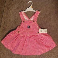 Baby Girl Red Oshkosh Overall Dress