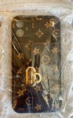 Luxury Style Wallet iPhone Case Brown Monogram w/ Strap