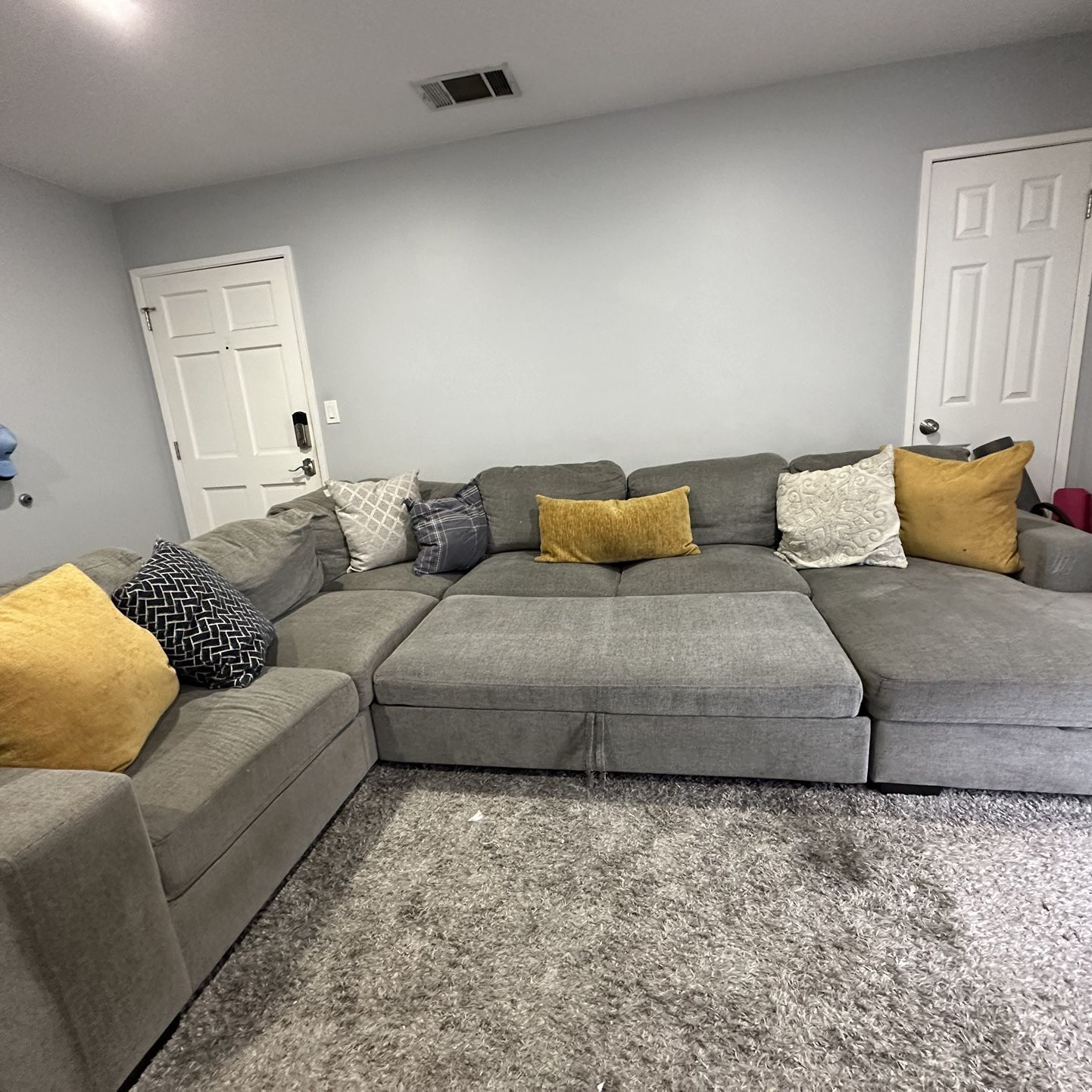 Sectional Sofa, with Convertible Bed, and chase