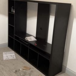  TV storage unit, black-brown