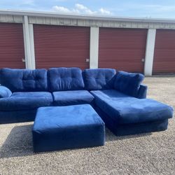 Blue Ashley Sectional (free Delivery)