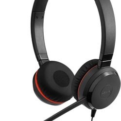 Jabra Evolve 20 SE Wired Dual-Ear Headset with Microphone for Work, USB-A and USB-C Wired Headphones, Microsoft Teams Certified, On-Ear Comfort, Conne