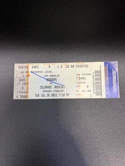 2011 Dodgers Rockies Ticket Stub Fernando Valenzuela Bobblehead Night 7/26/11
