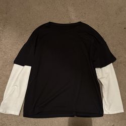 Black and White Long Sleeve Shirt  (SIZE L)