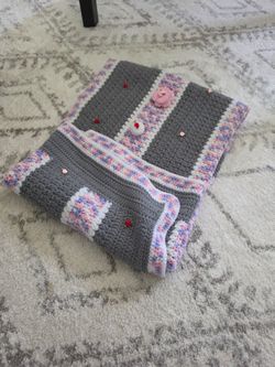 Handmade Crocheted Floral Baby Blanket