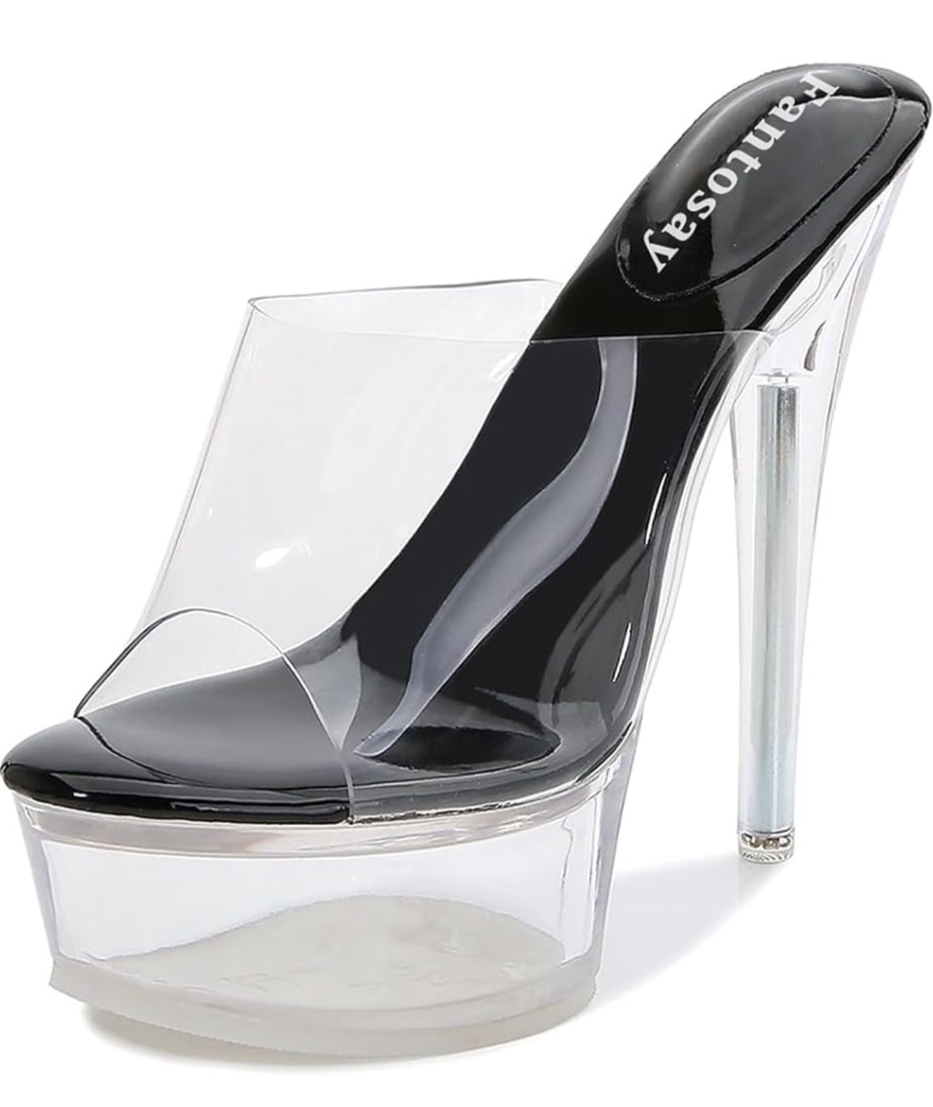 Brand New 7.5 Women's Clear Super High Heeled Sandals Platform High Heels Transparent Stiletto Slip on Shoes Stripper Shoes Dancer