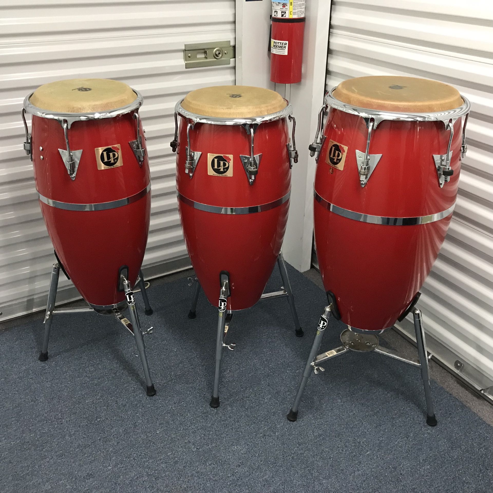 Latin Percussion Patato Congas - Trio Set with Stands and Soft Cases