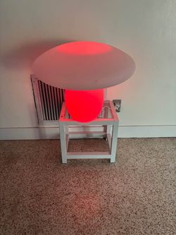 Outdoor Patio LED Mushroom Light, 21" Height 16 RGB Color 4 Flash Modes, Rechargeable Color