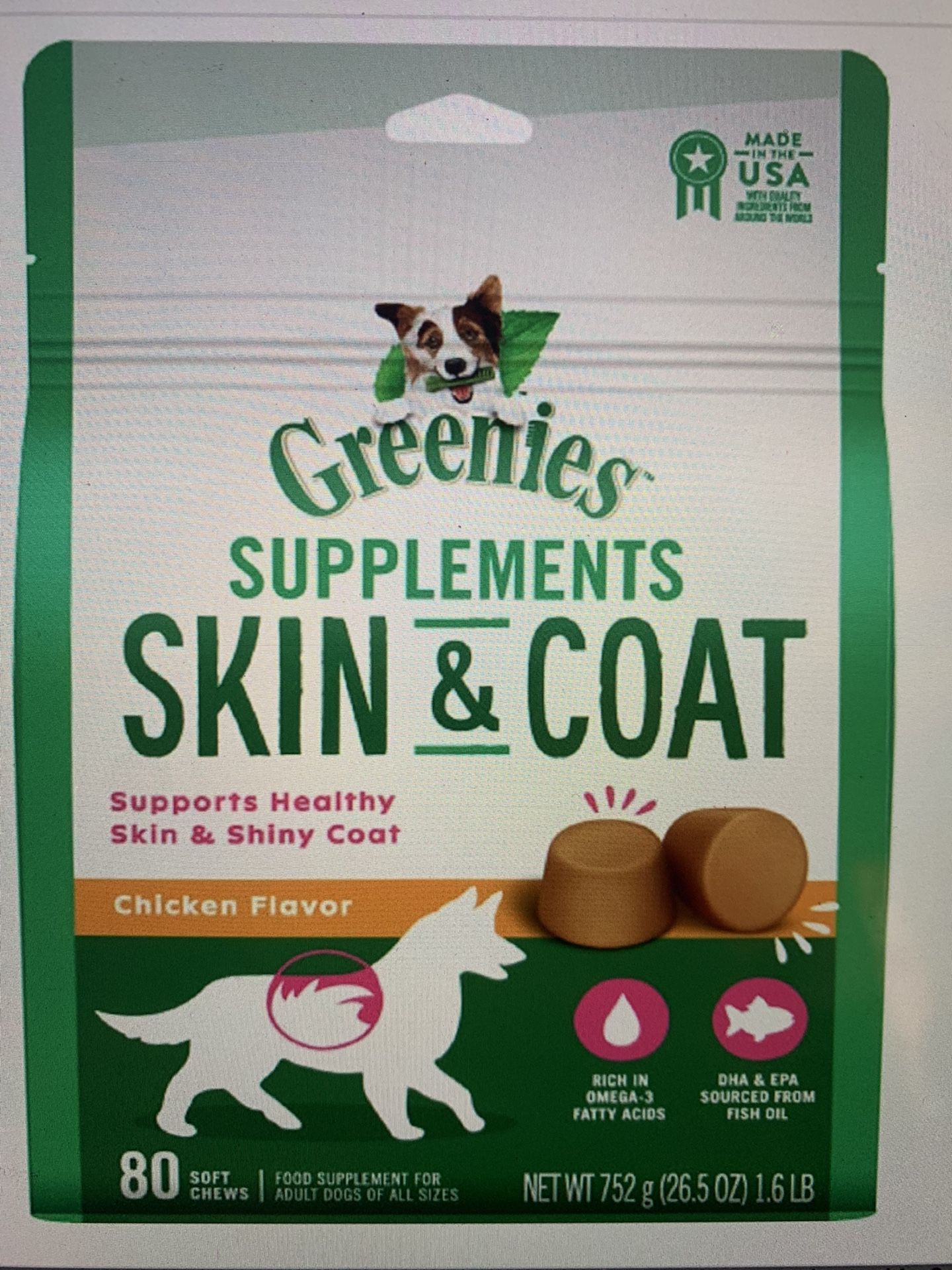Greenies Skin & Coat Food Supplements