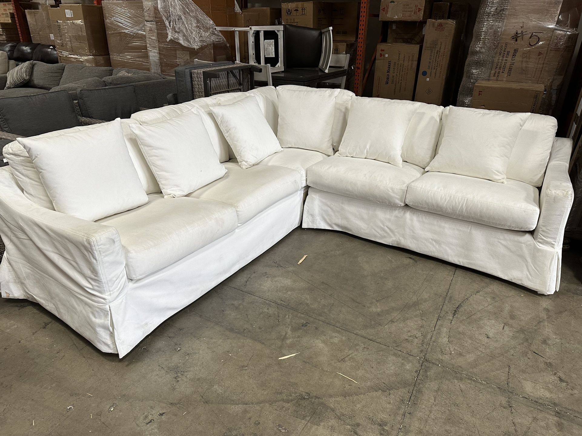 White Sectional Sofa: $380
