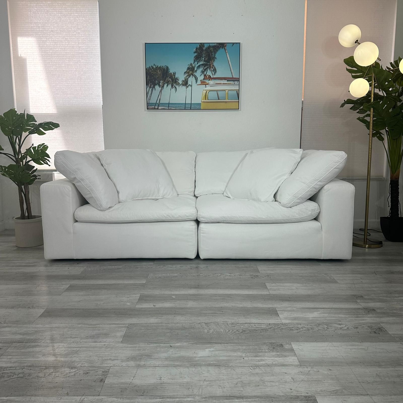 Nixon White Fabric 4piece Modular Sectional