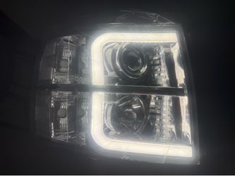 07-13 Chevy Silverado Chrome Clear Dual LED Strip Projector Headlights