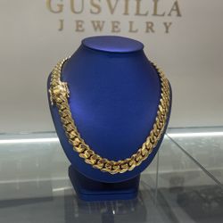 16mm 24” Cuban Link Gold Over Silver 