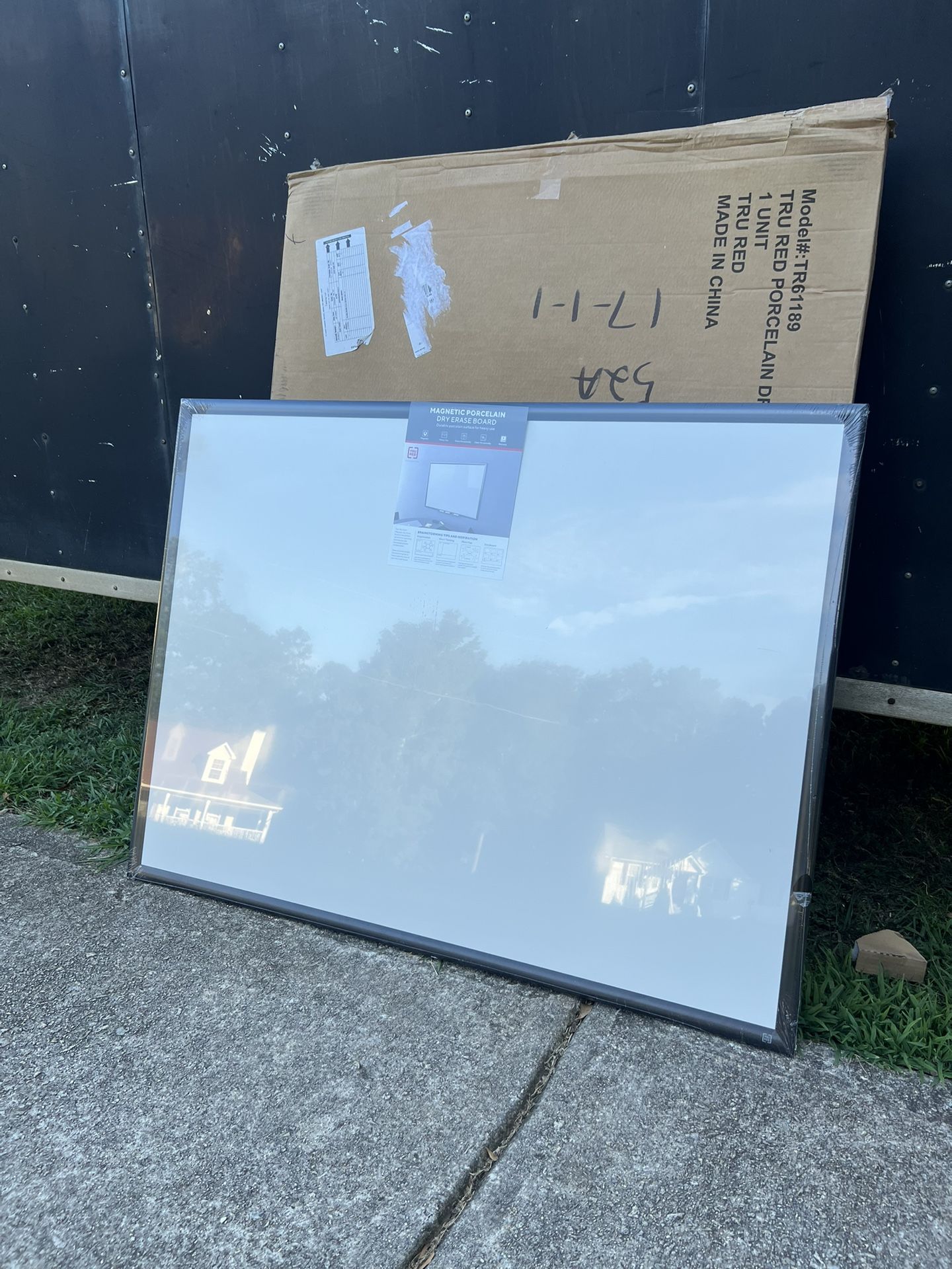 Staples 4ft x 3ft TRU RED Magnetic Porcelain Dry Erase Board