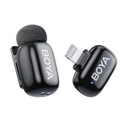 BOYA mini Wireless Microphone for iPhone 6-14 with MFi Certified Lightning Plug, 3-Level AI Noise Cancellation, 328ft 6h Battery,AI Voice Changer for 