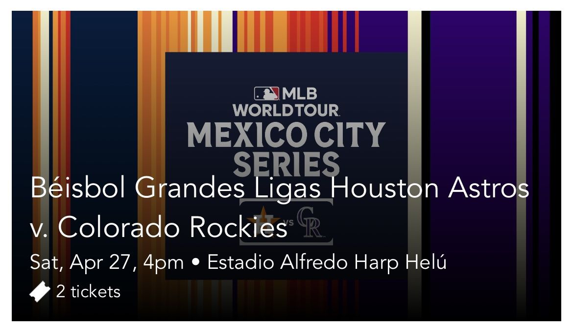 Astros Mexico City Tickets 