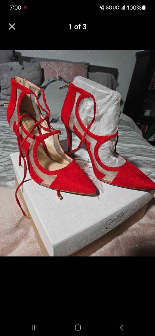 Jessica Simpson Red Suede heels