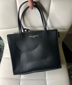 Karl Lagerfeld Paris Black Leather Tote Bag