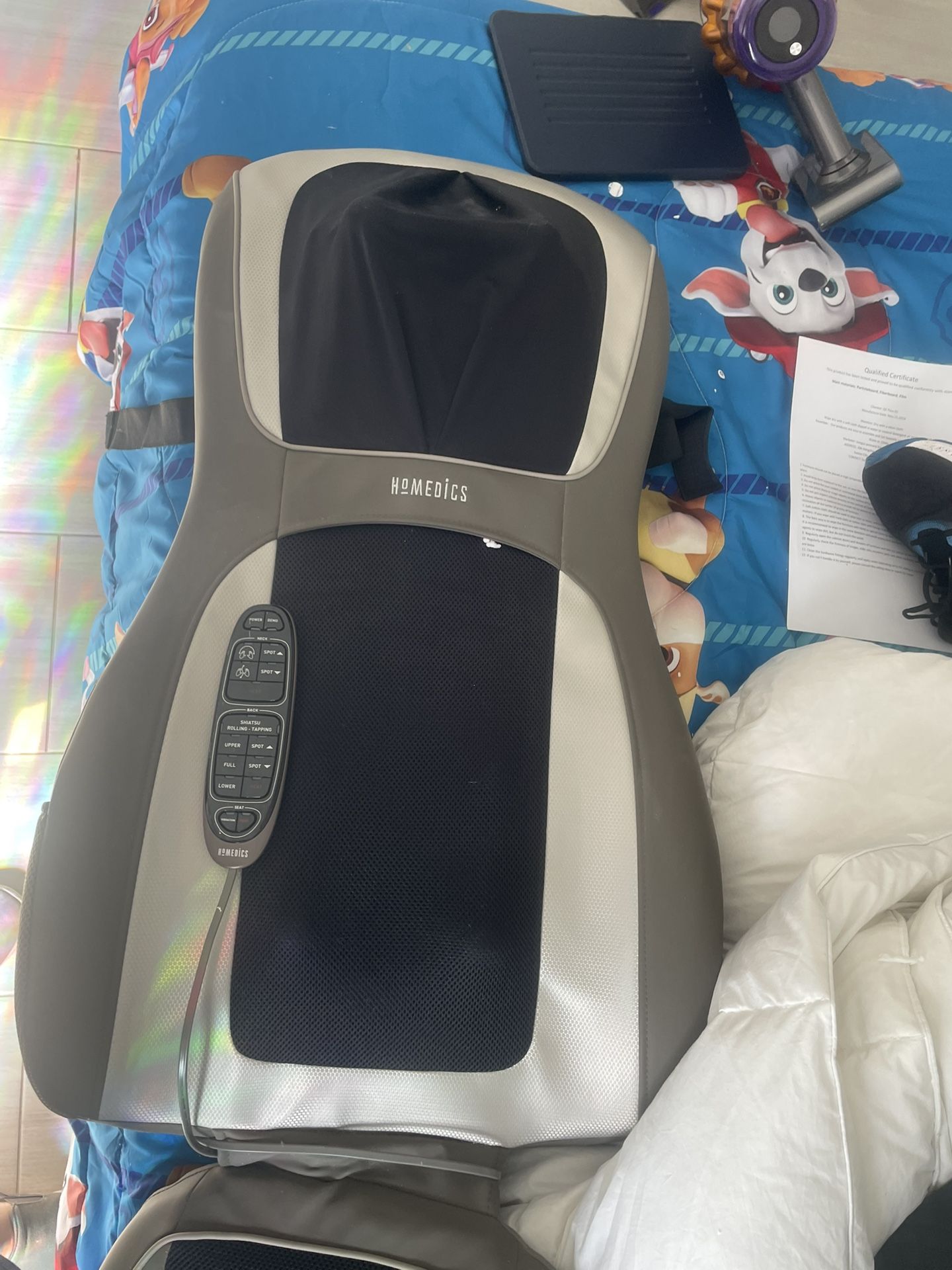 Portable massage chair insert