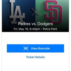 Padres Vs Dodgers 2 Tickets Friday 