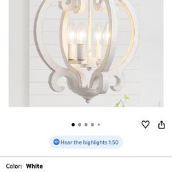 4-Light White Chandeliers