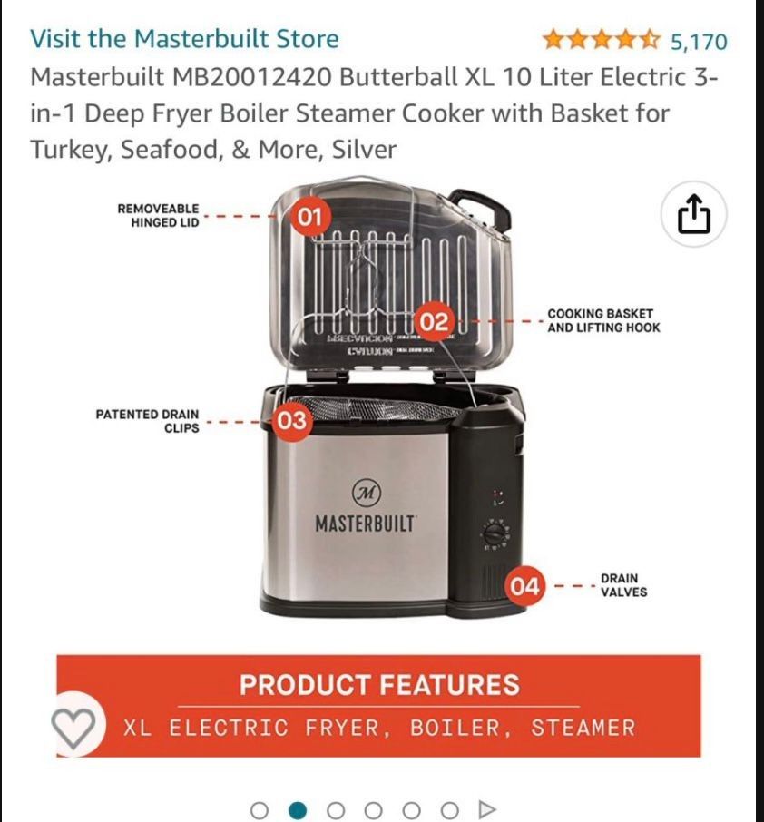 Masterbuilt MB(contact info removed)0 10 Liter XL Electric Fryer