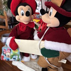 RARE Vintage Disney Mickey Minnie Mouse Animated Carolers Christmas Display