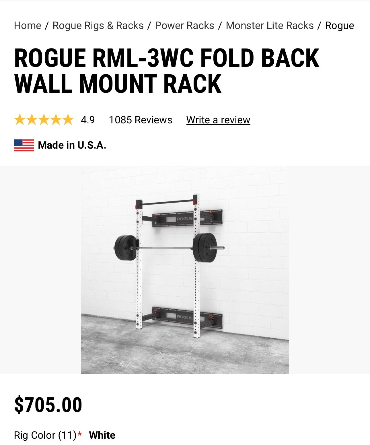 Rogue Foldable Wall Mounted Rack RML 3wc From Led Rack With Stringer 