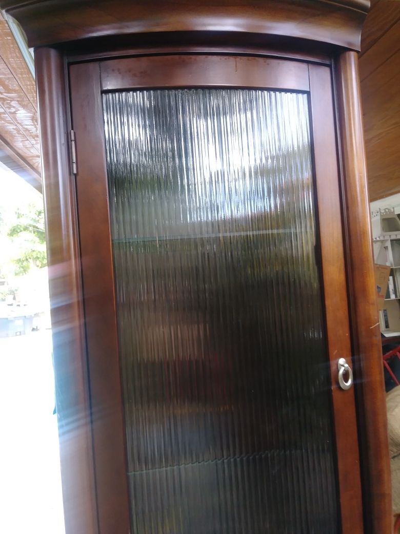 24x80 solid wood glass shelves /interior light . Home & Garden