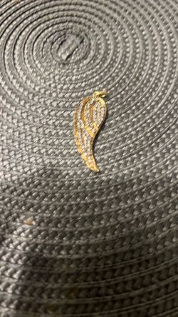 Gold Angel Wing Pendant with Crystal Stones ( Open to trades)