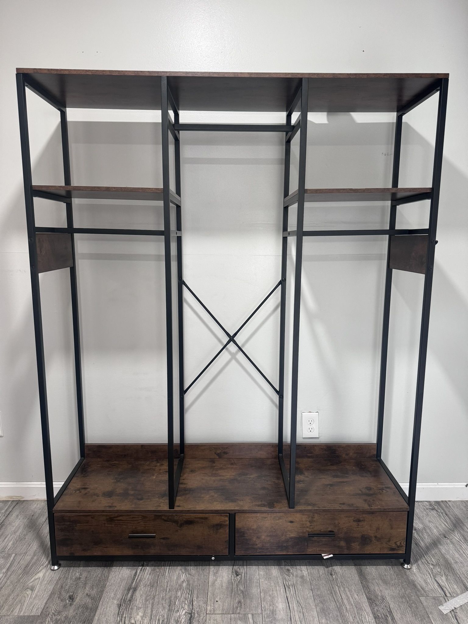 Freestanding Closet Organizer with 2 Drawers