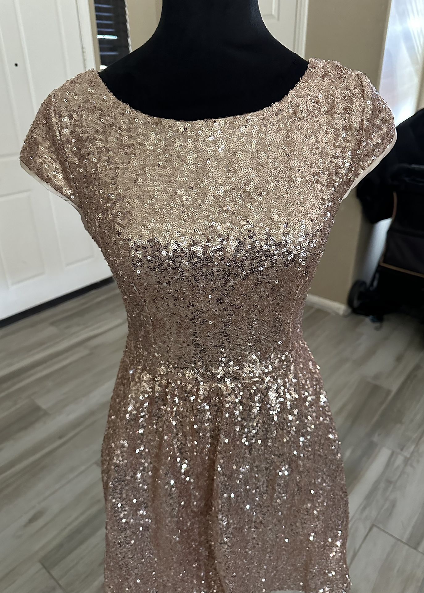 Windsor Sequin Rose Gold Dress - www.ice4pros.com.br