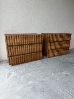 Walnut Nightstands ā Fluted Bedside Drawers ā Oversized Solid Wood ā Brand New!