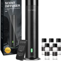 Waterless Scent Diffuser Starter Kit - 800 Sq Ft Coverage, Hotel Scent Diffuser, Essential Oil Diffuser Large Room, Included 5 Scent Oils, Remote Cont