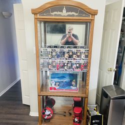 Glass Wooden Cabinet With Lights 