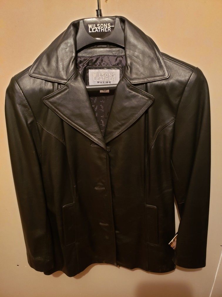 Women's Leather Coat Size M