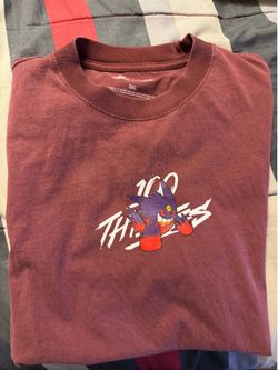 100 Thieves x Pokemon Mega Gengar T Shirt - Mahogany size 2XL