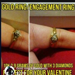 Gold Diamond ring Valentine's Day Special Loved One Gift 