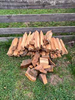 Firewood for firepit fire pit / 6-5 gallon buckets full for $20 free bag of shavings