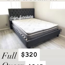 Full Or Queen Bed Frame + Mattress 